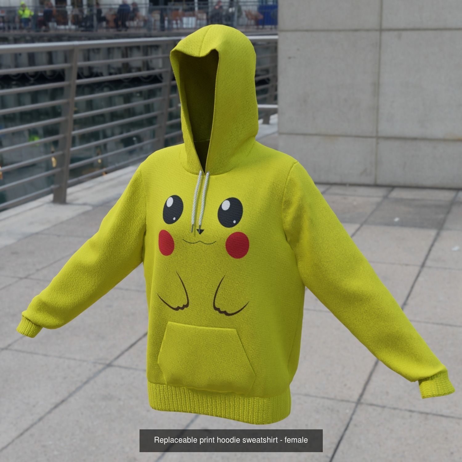 Replaceable print design hoodie sweatshirt 3D Model Collection_4