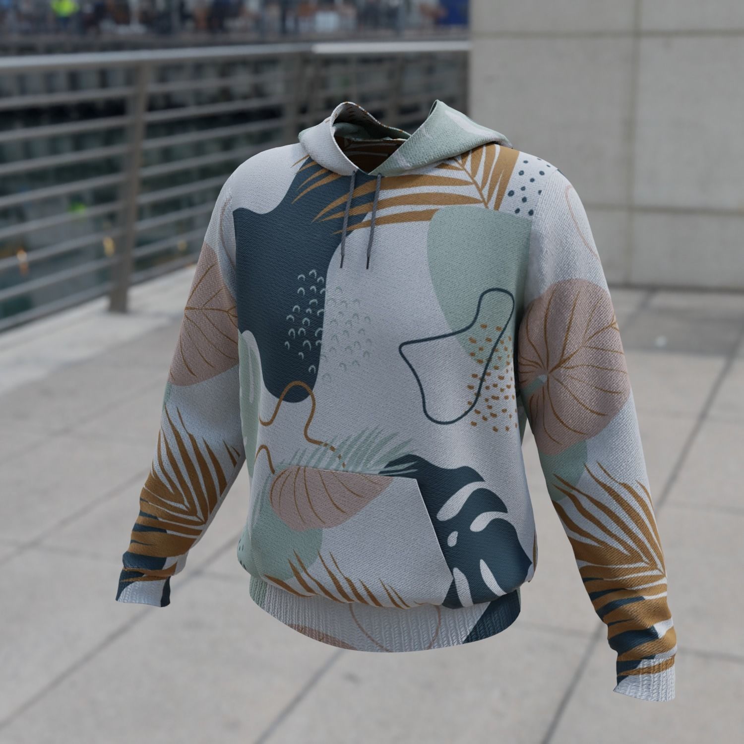 Replaceable print design hoodie sweatshirt 3D Model Collection_16