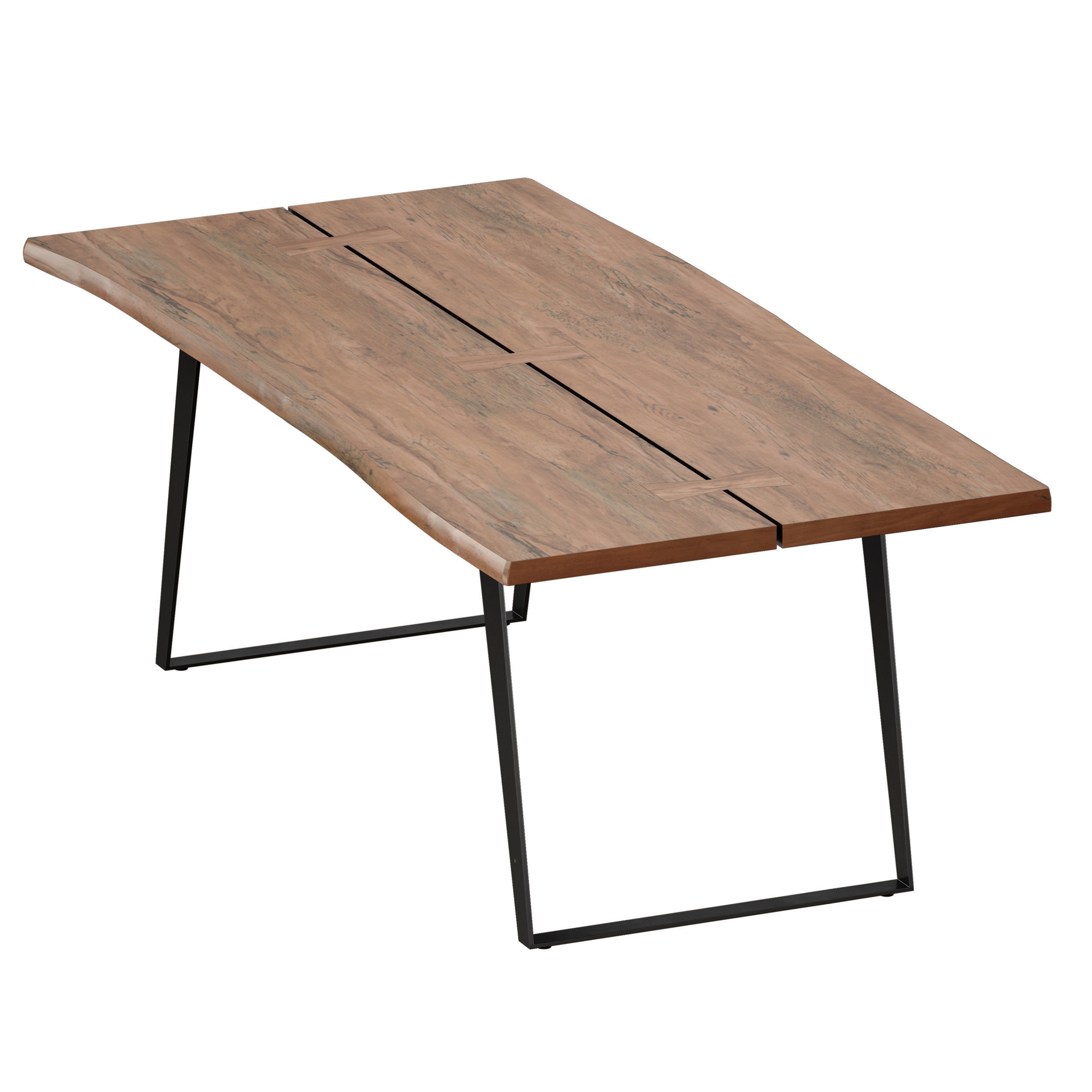 Yukon Natural Dining Table Crate and Barrel 3D model_7