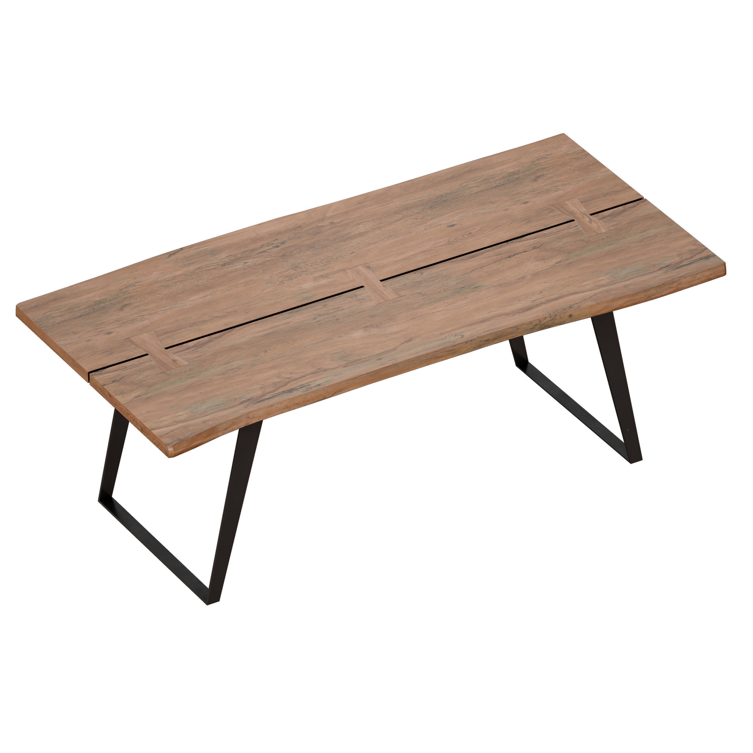 Yukon Natural Dining Table Crate and Barrel 3D model_3