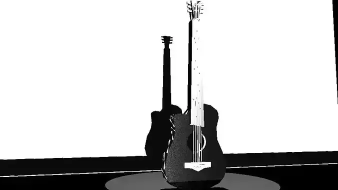 guitar model acoustic - acoustic 3D model