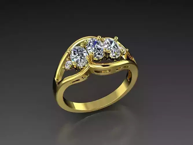 Diamond Jewelry Ring 3D print model
