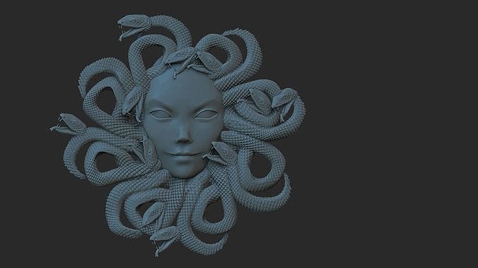 medusagirl medusa head with snakes 3D print model