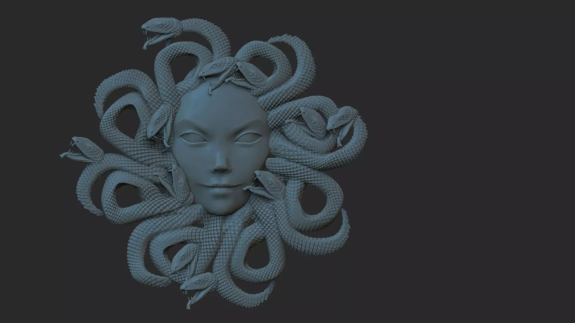 medusagirl medusa head with snakes 3D print model_0