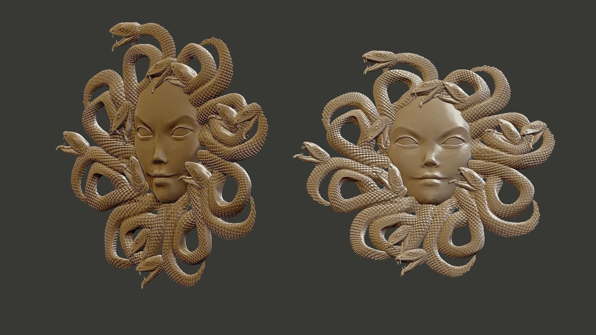 medusagirl medusa head with snakes 3D print model_3
