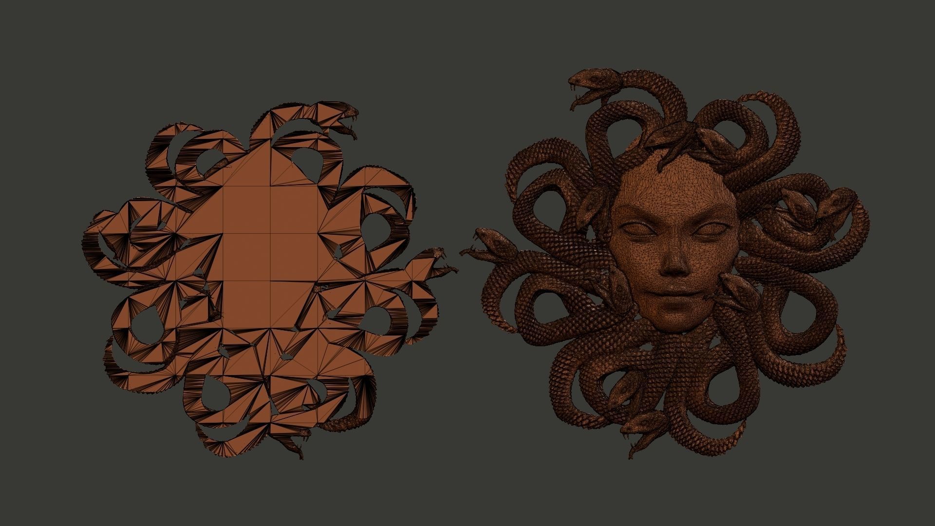 medusagirl medusa head with snakes 3D print model_4