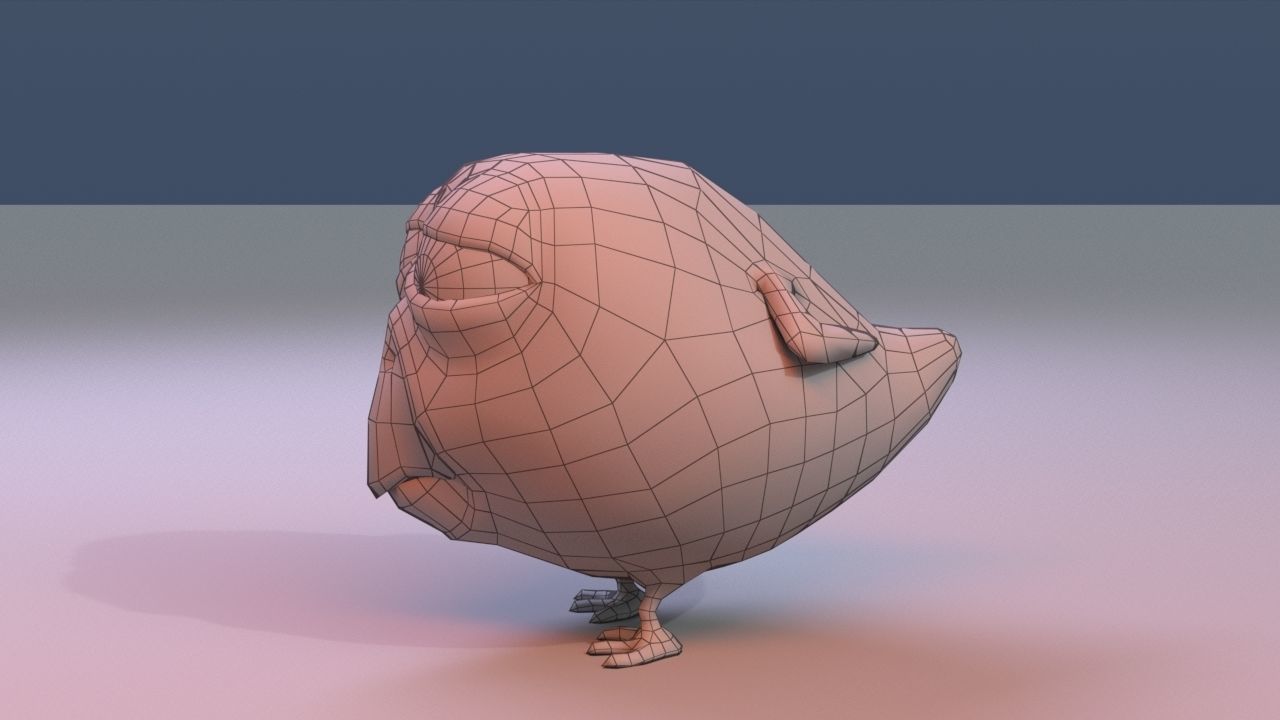 Fluffy bird 3D model_5