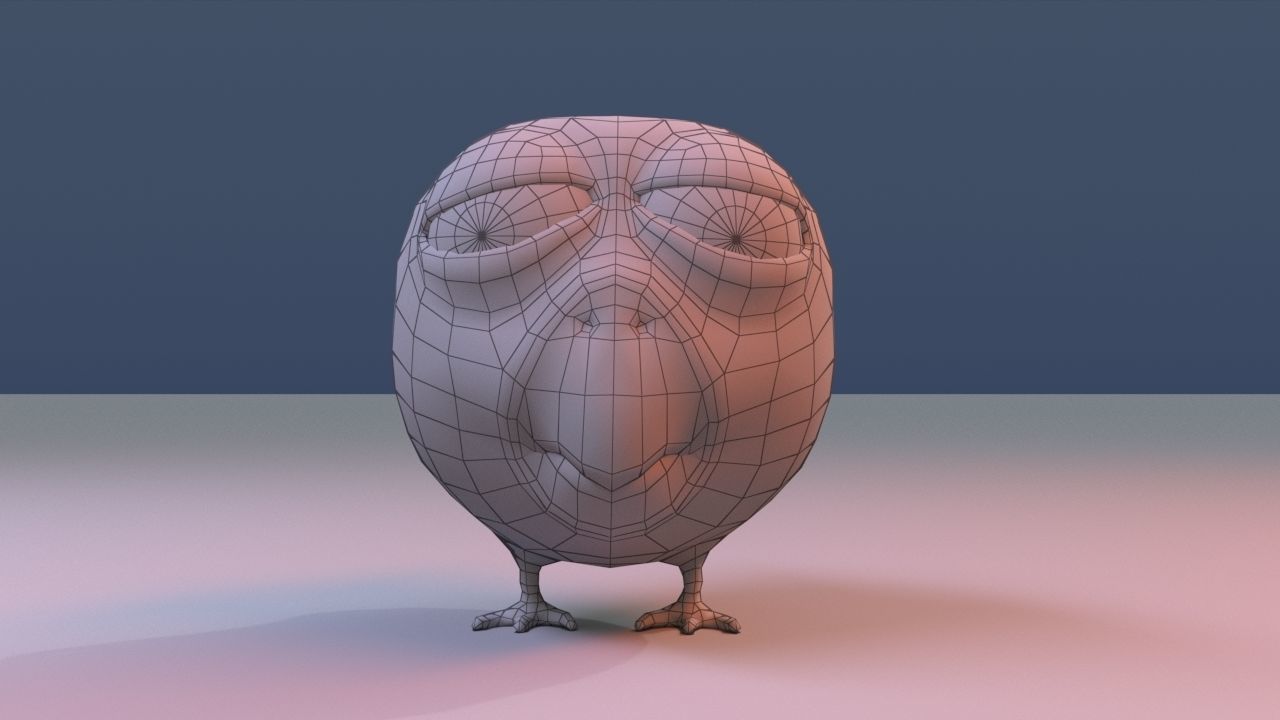 Fluffy bird 3D model_6