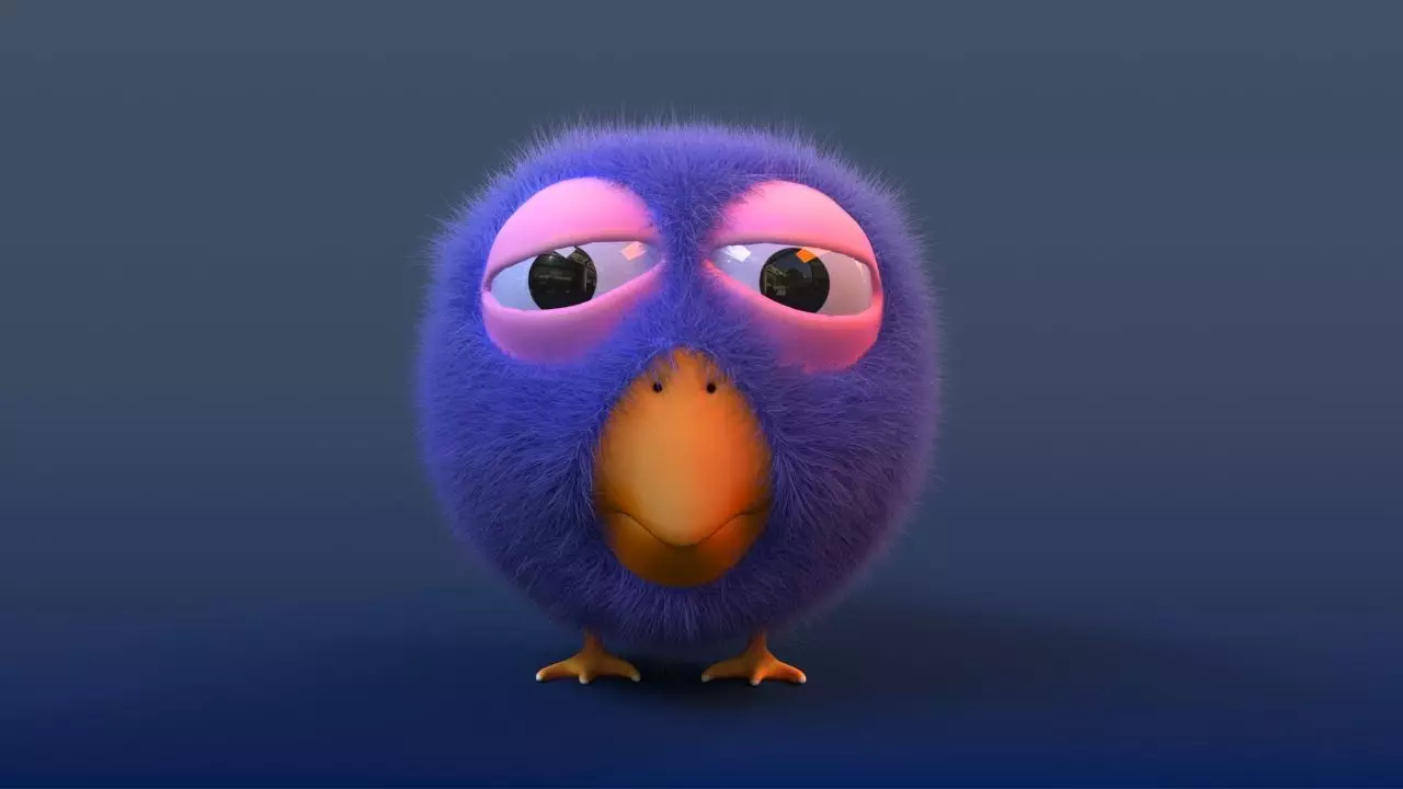 Fluffy bird 3D model_0