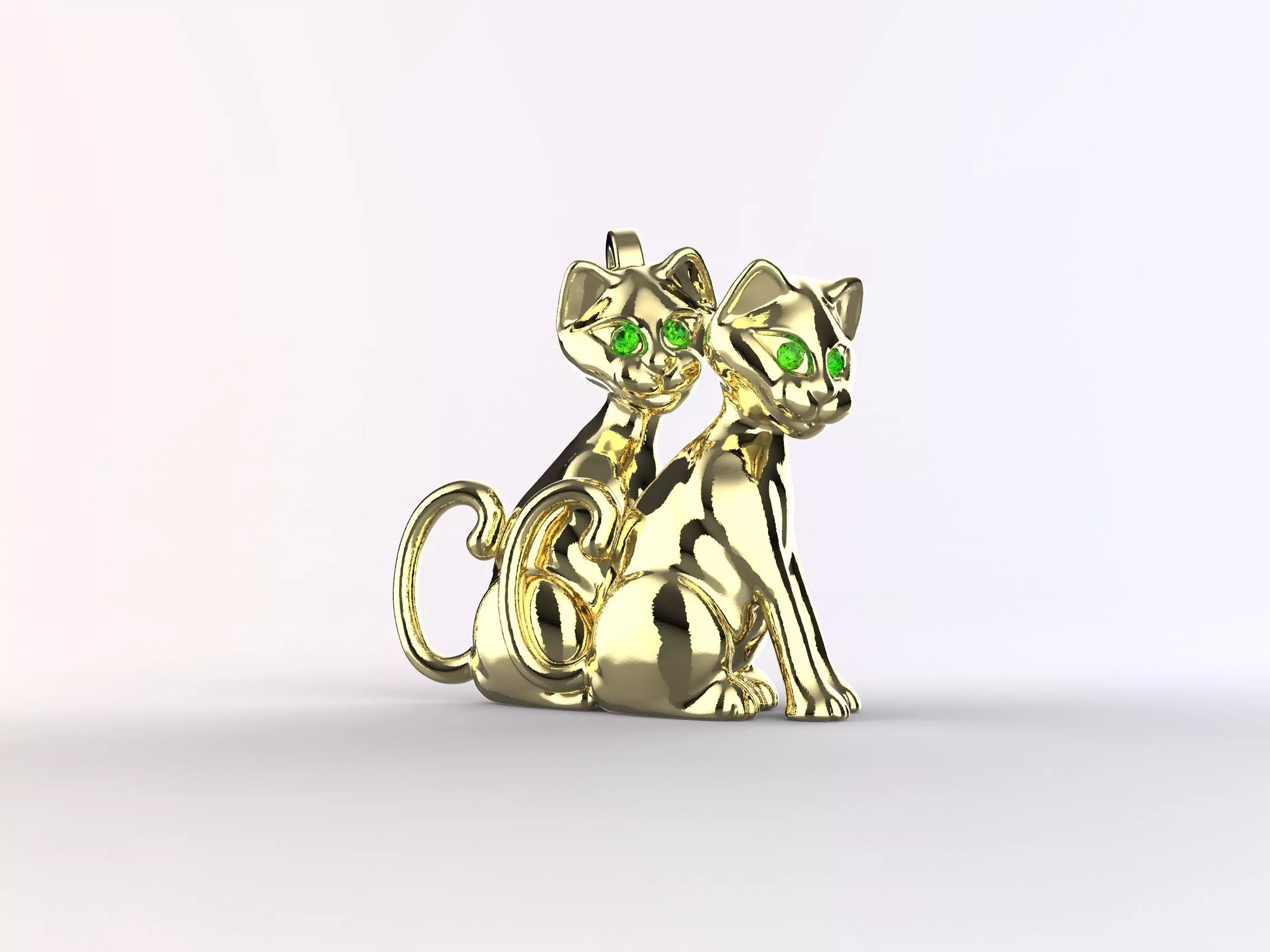 Double Cat Pendant 3D print model
