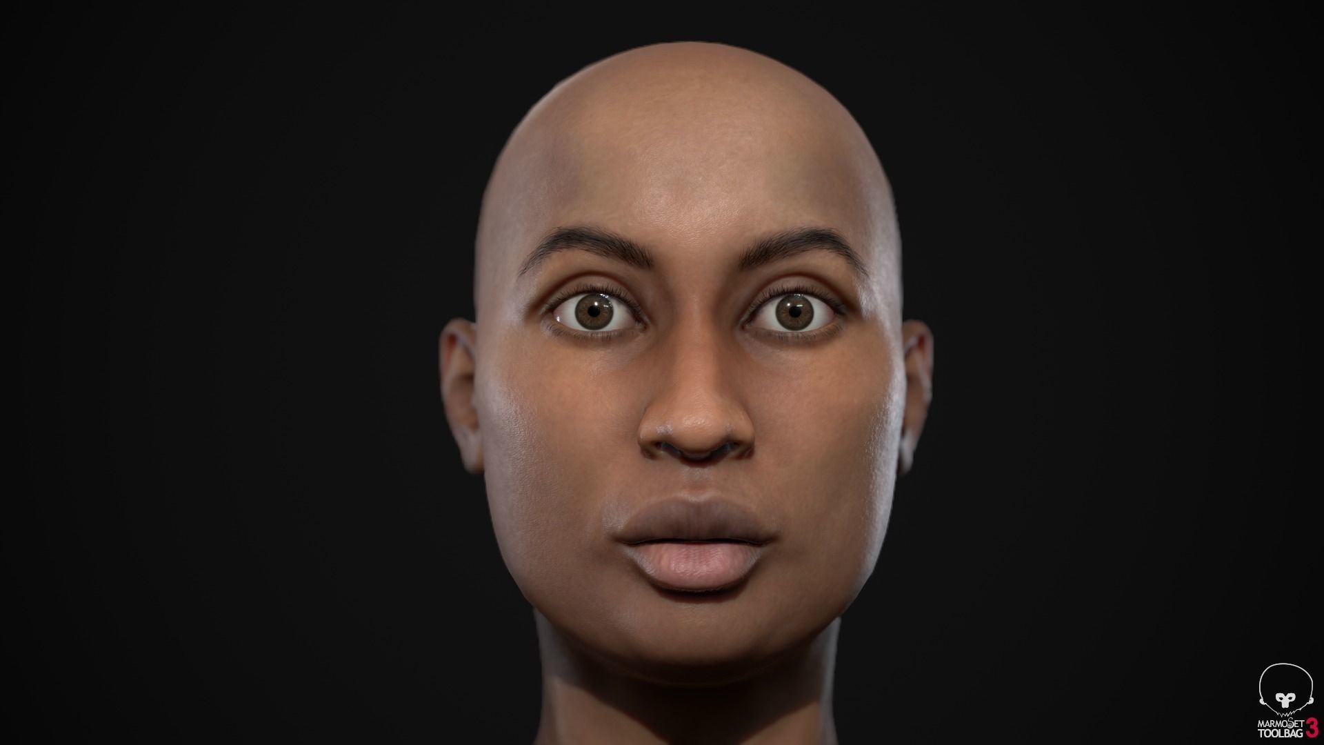 Plus size black woman Low-poly 3D model_20