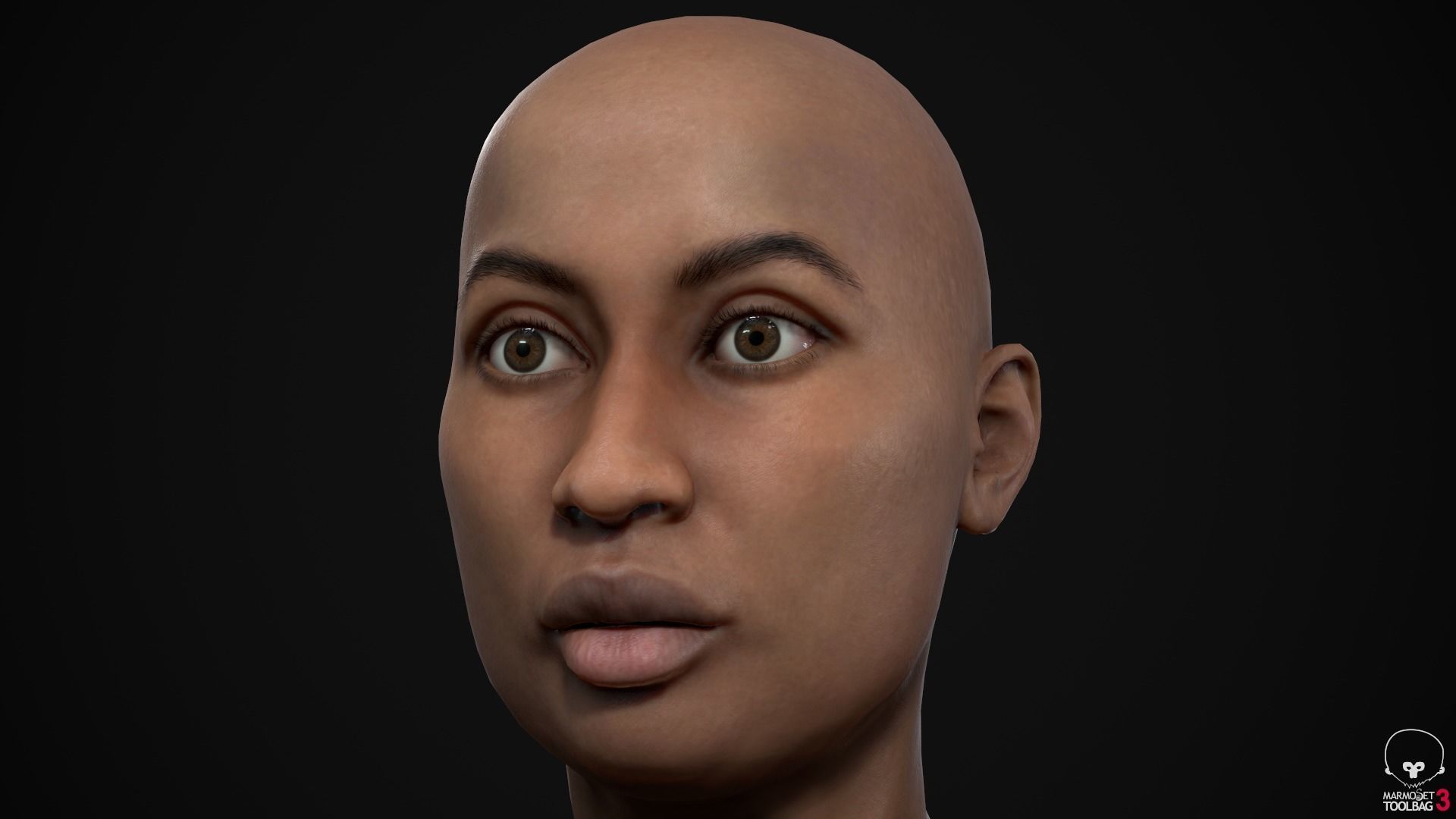 Plus size black woman Low-poly 3D model_19