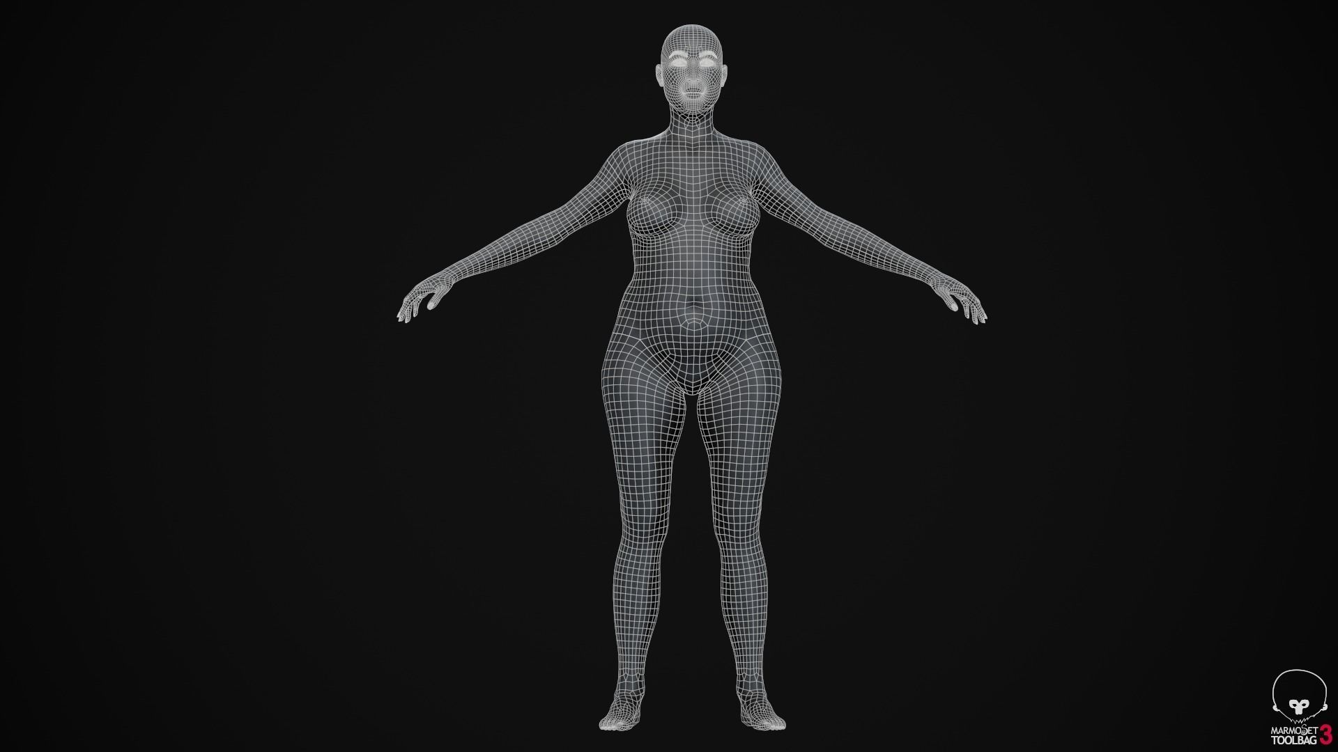 Plus size black woman Low-poly 3D model_33