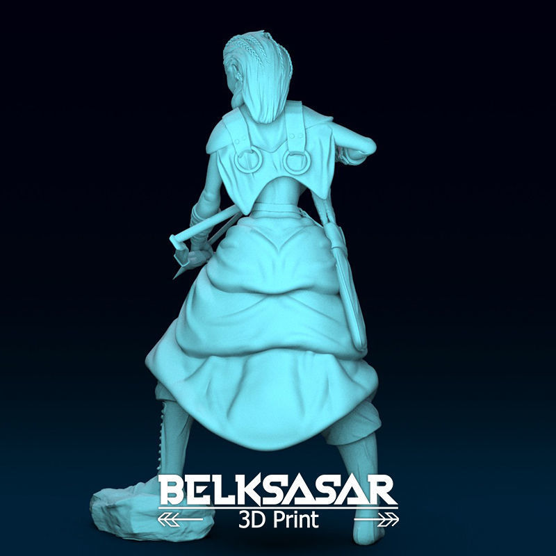 Fantasy Female Hunter Topless 3D print model_4