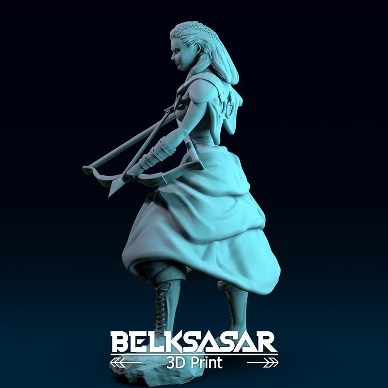 Fantasy Female Hunter Topless 3D print model_3
