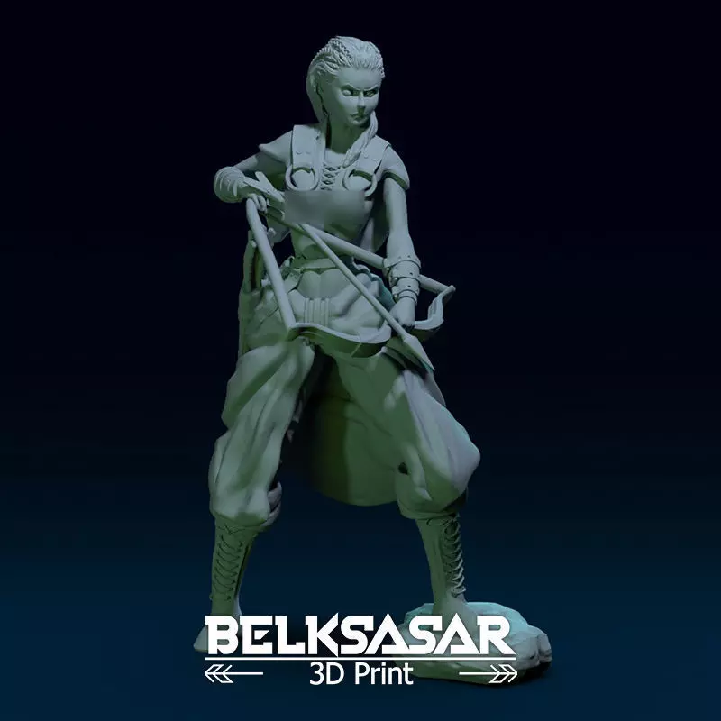 Fantasy Female Hunter Topless 3D print model_0