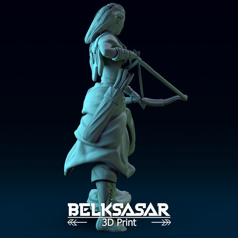 Fantasy Female Hunter Topless 3D print model_5