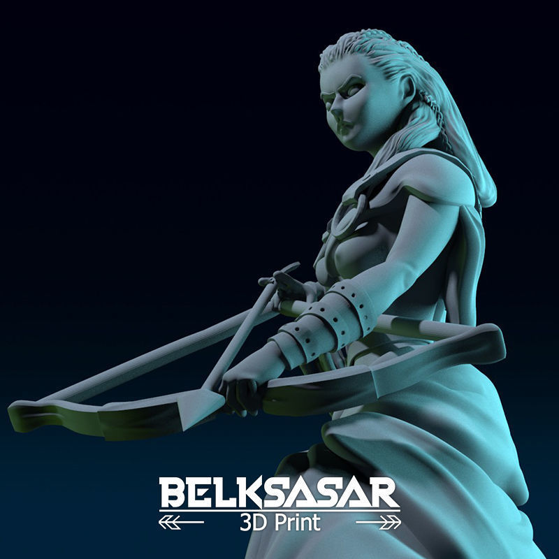 Fantasy Female Hunter Topless 3D print model_9