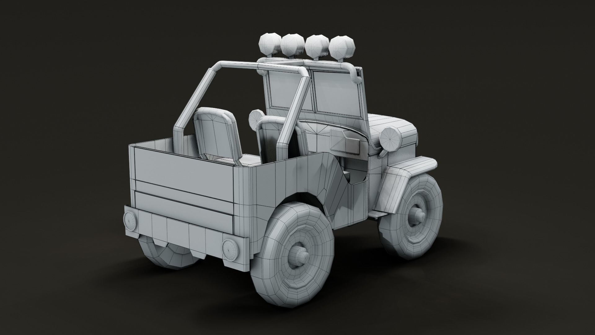 Jeep Cartoon Low-poly 3D model_30