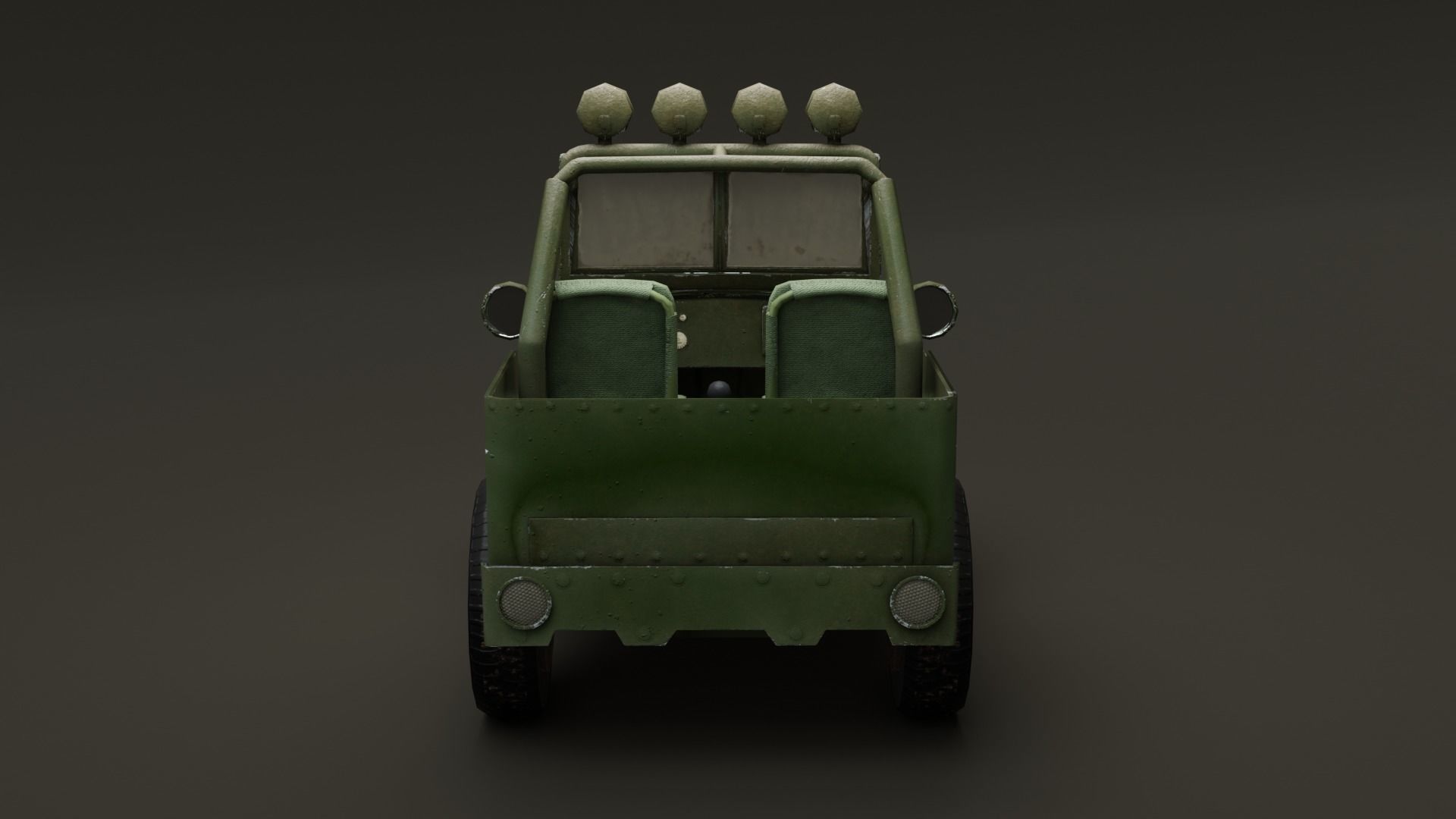 Jeep Cartoon Low-poly 3D model_12