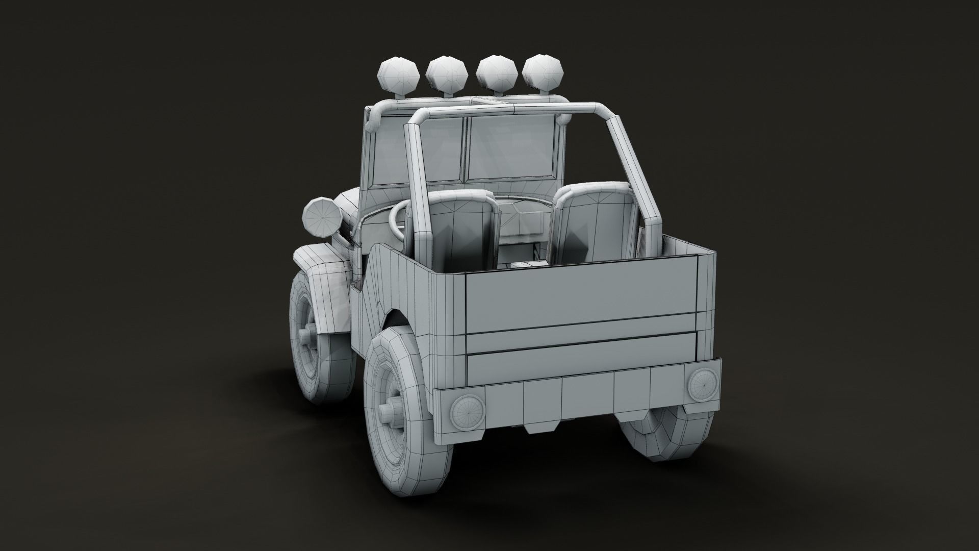 Jeep Cartoon Low-poly 3D model_20