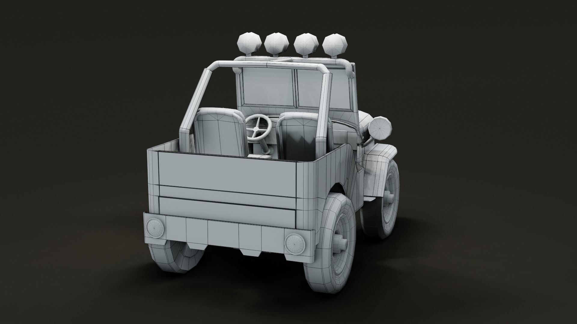 Jeep Cartoon Low-poly 3D model_23