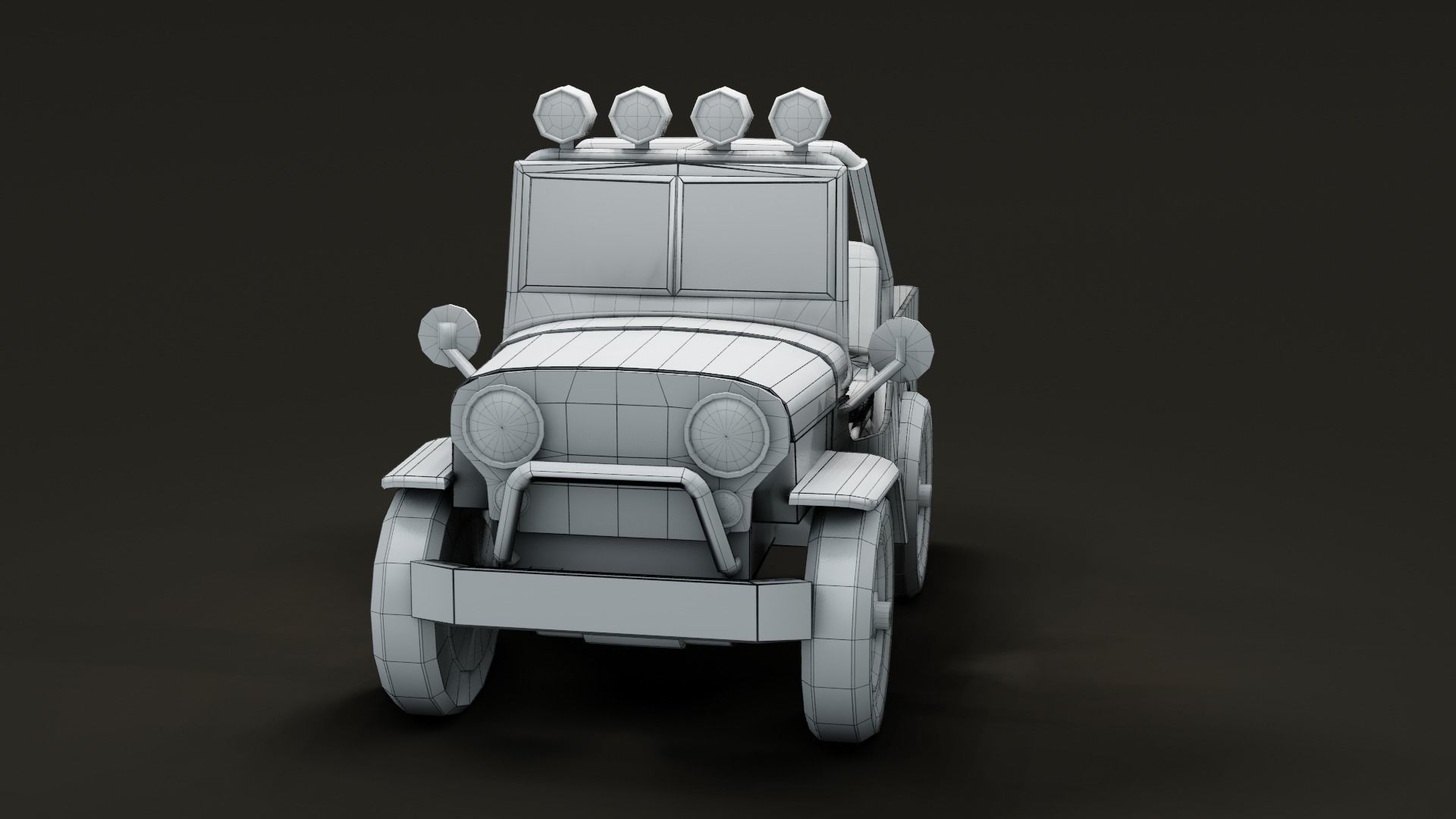 Jeep Cartoon Low-poly 3D model_28