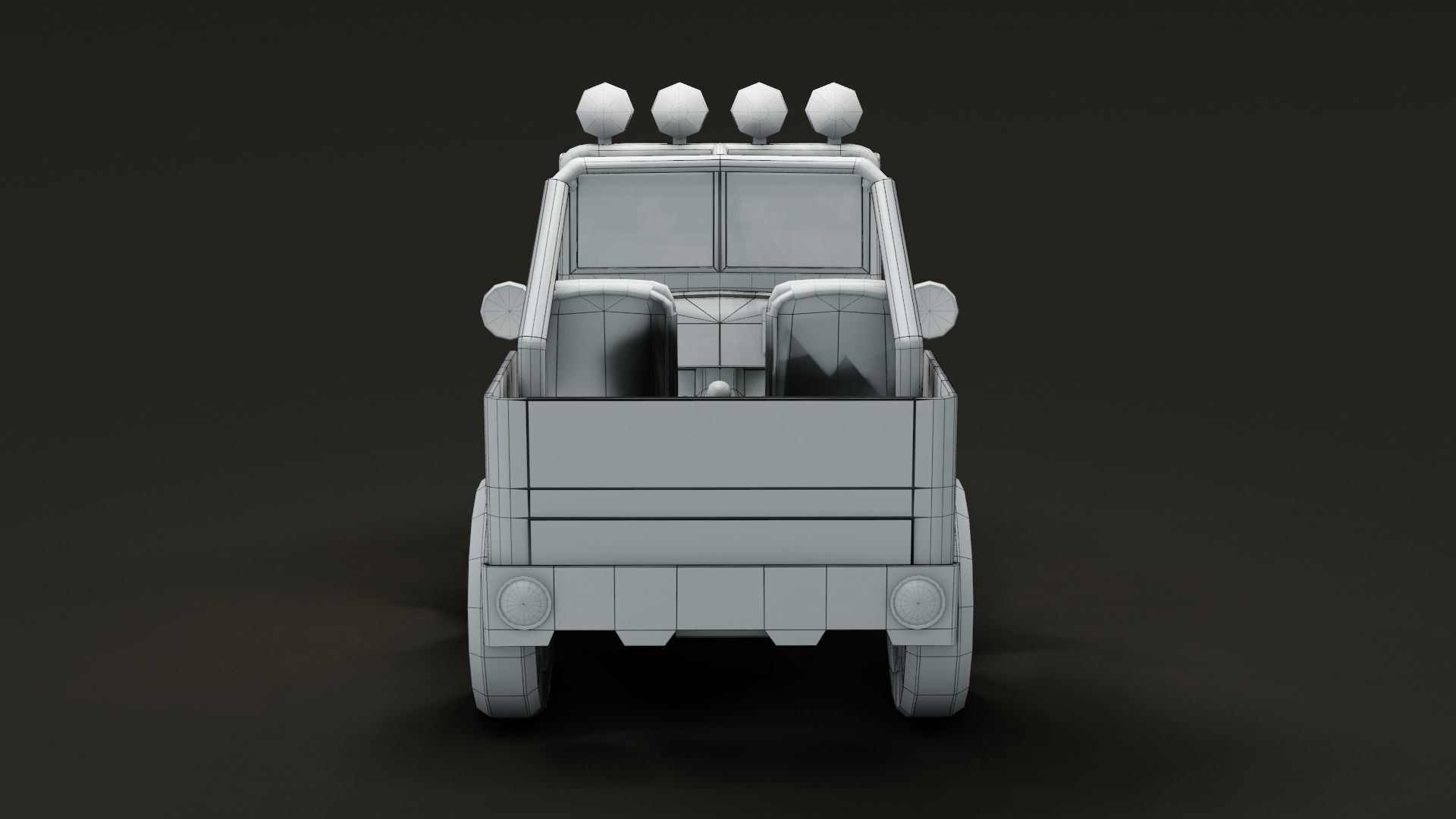 Jeep Cartoon Low-poly 3D model_34