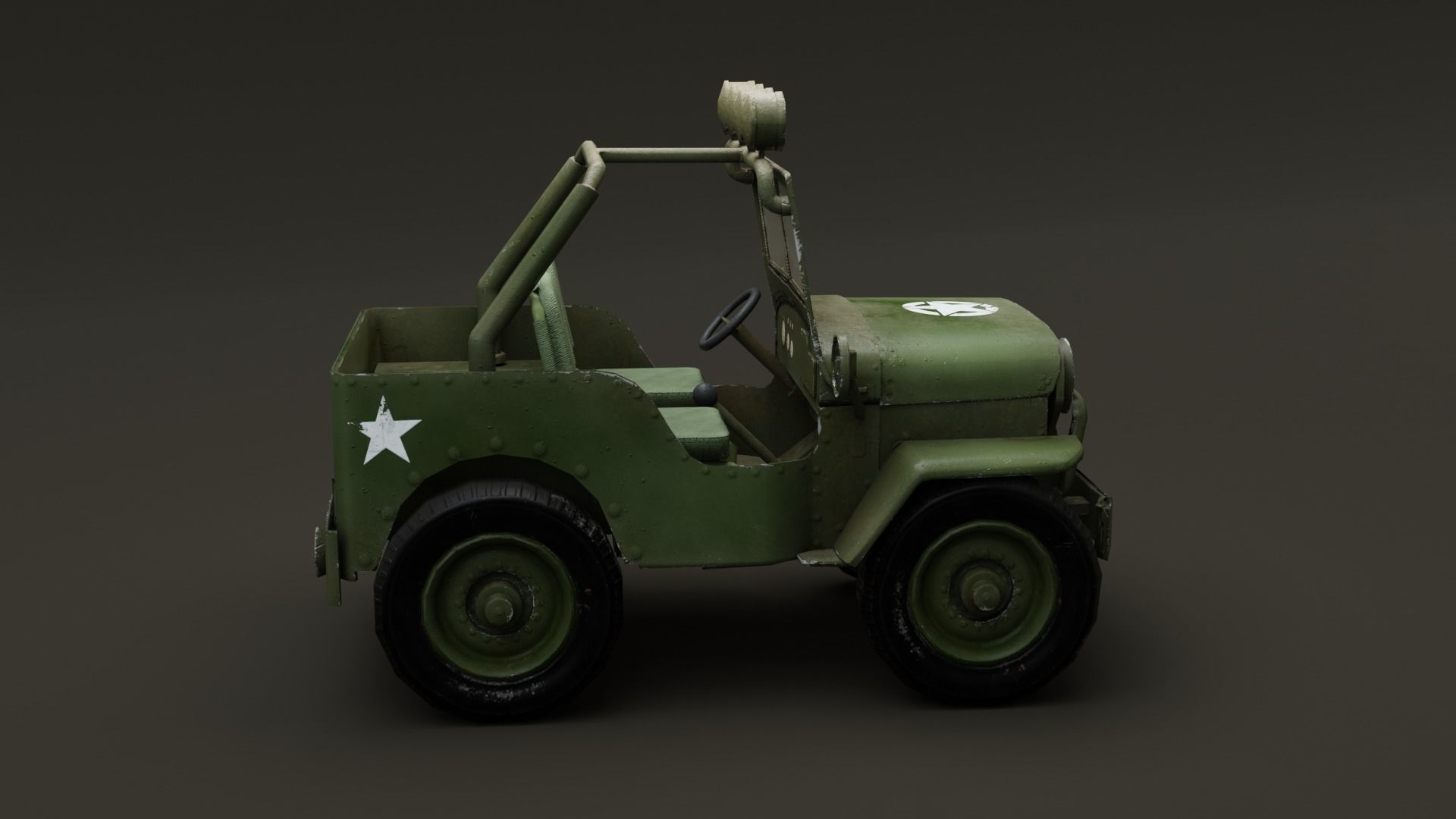 Jeep Cartoon Low-poly 3D model_16