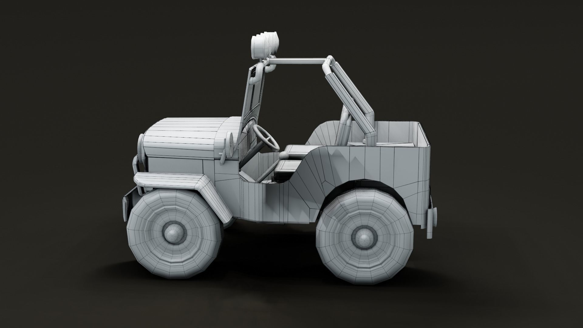 Jeep Cartoon Low-poly 3D model_32