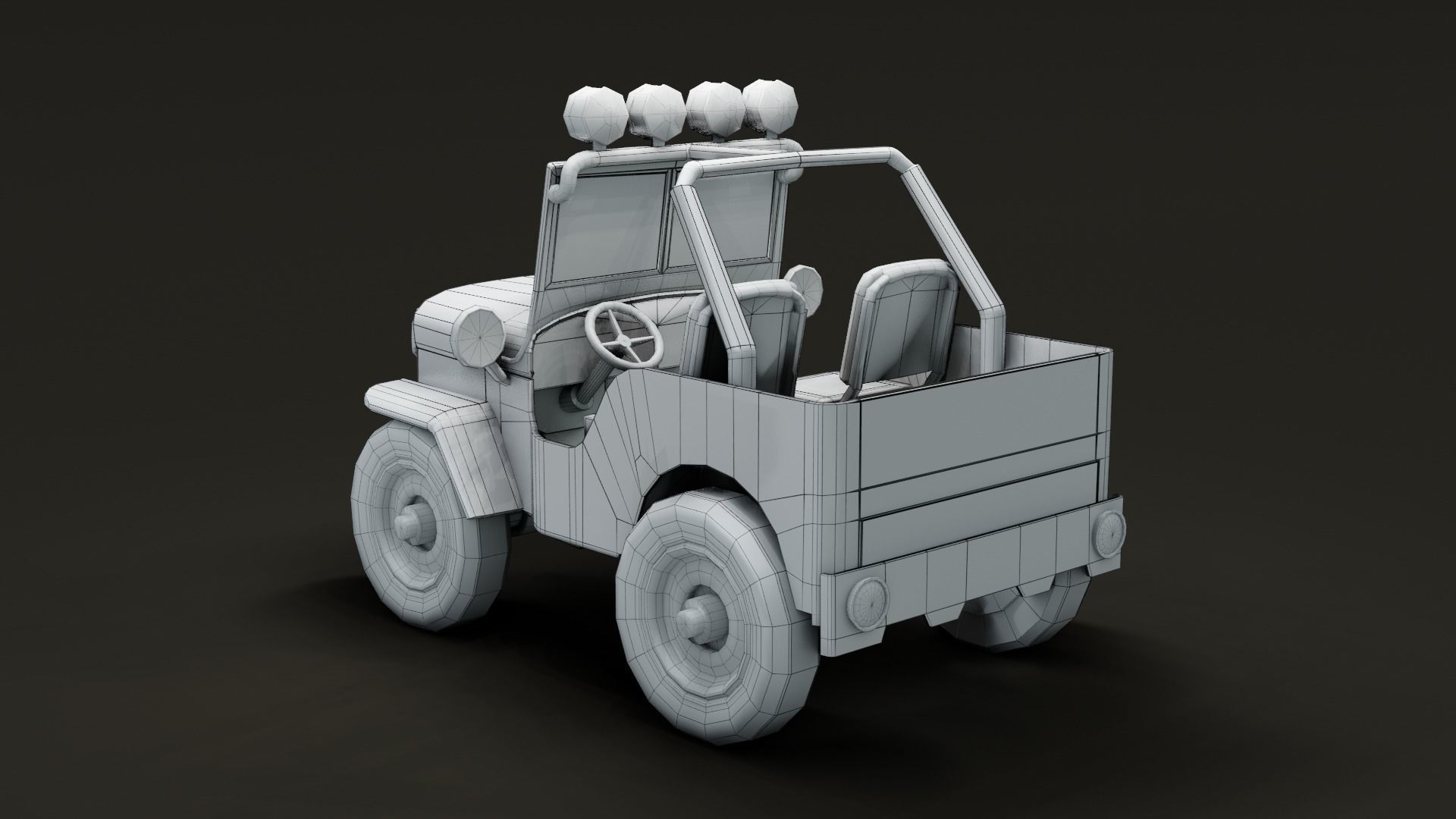 Jeep Cartoon Low-poly 3D model_31