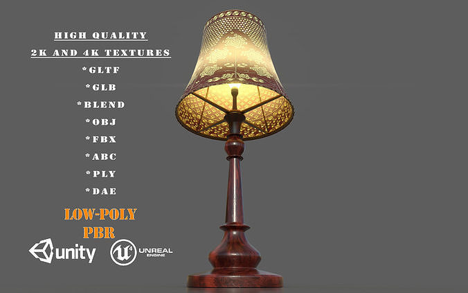 Lamp Shade Low-Poly PBR Game Ready 3D Model Low-poly 3D model