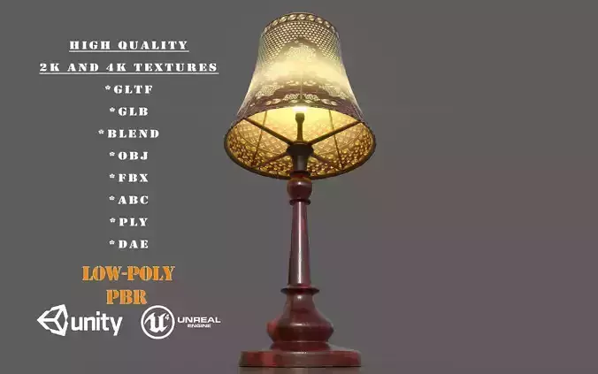 Lamp Shade Low-Poly PBR Game Ready 3D Model