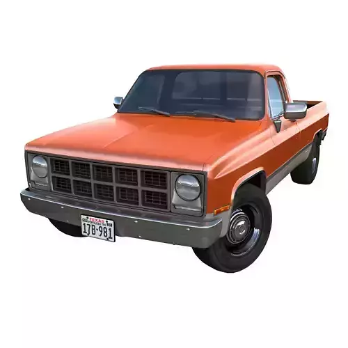 1980s generic industrial pickup Low-poly 3D model