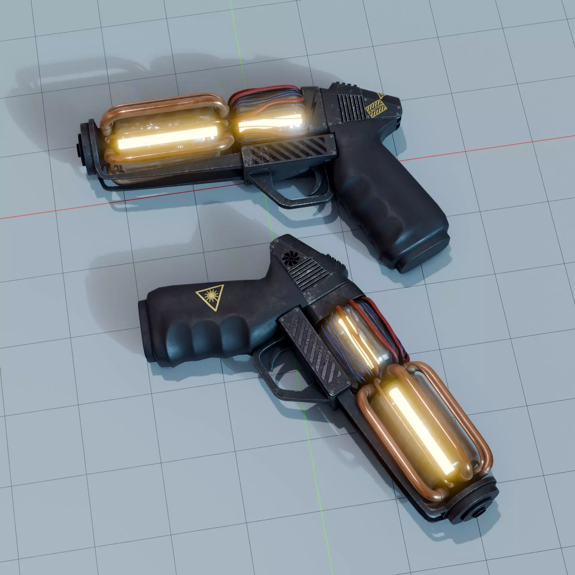 Sci-Fi Pistol Low-poly 3D model_0
