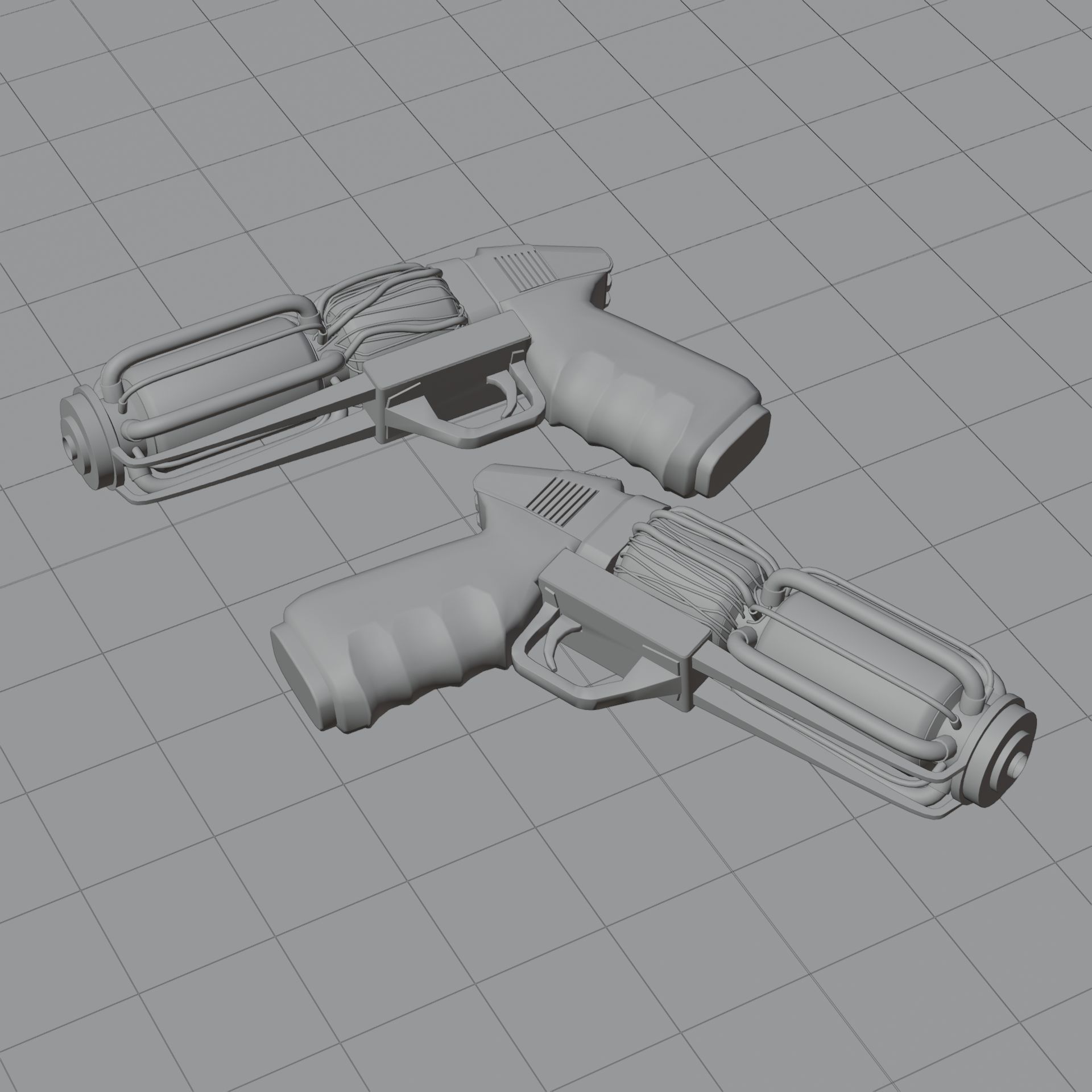 Sci-Fi Pistol Low-poly 3D model_5
