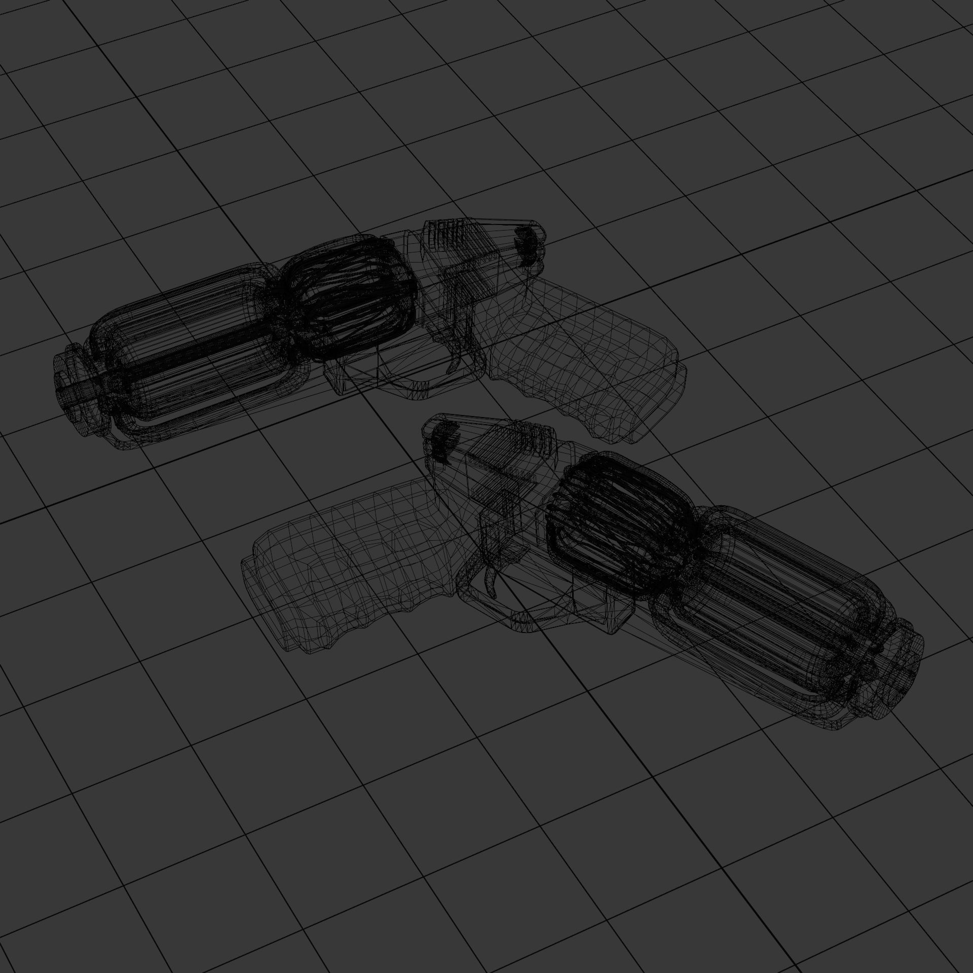 Sci-Fi Pistol Low-poly 3D model_6