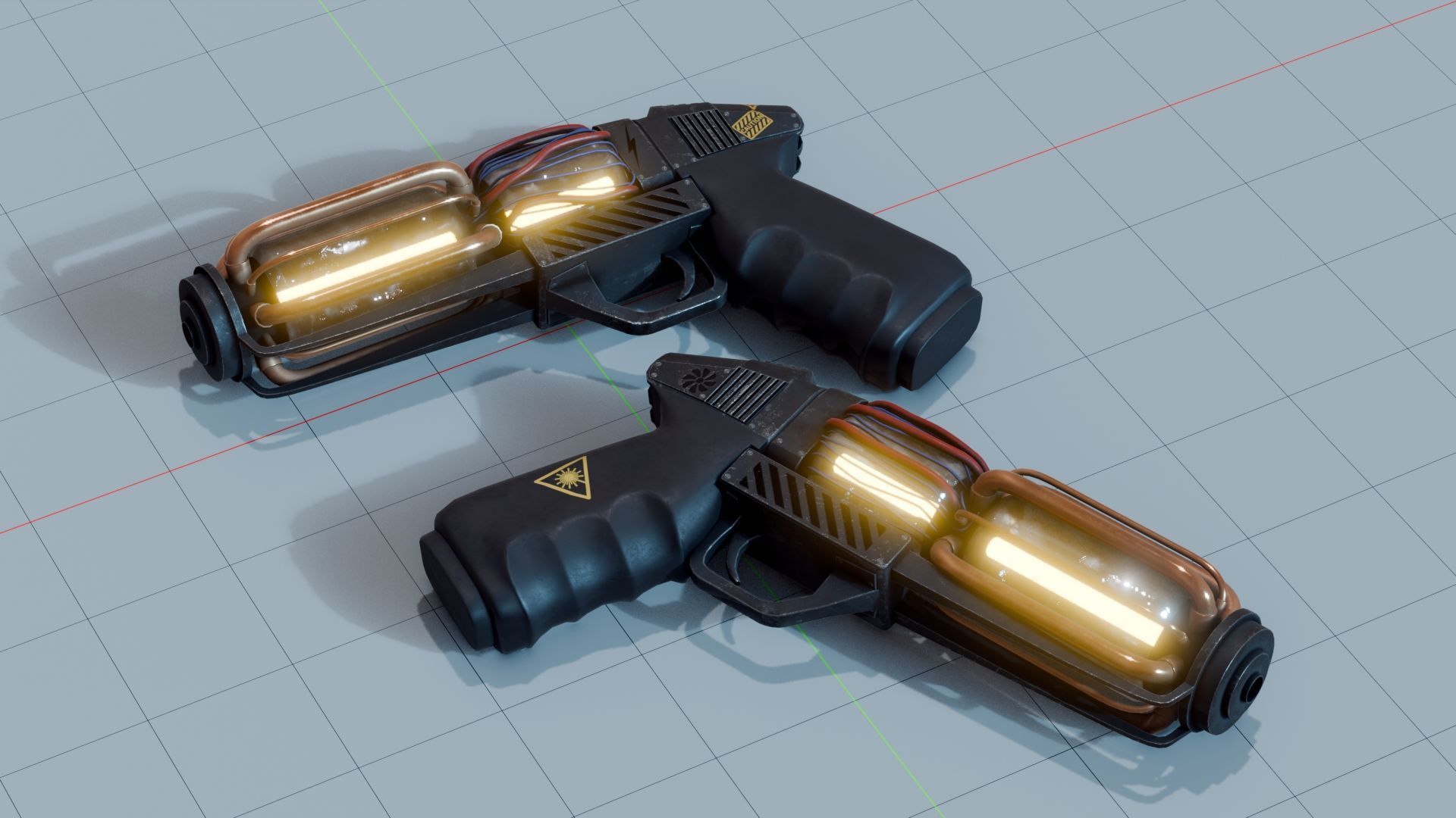 Sci-Fi Pistol Low-poly 3D model_1