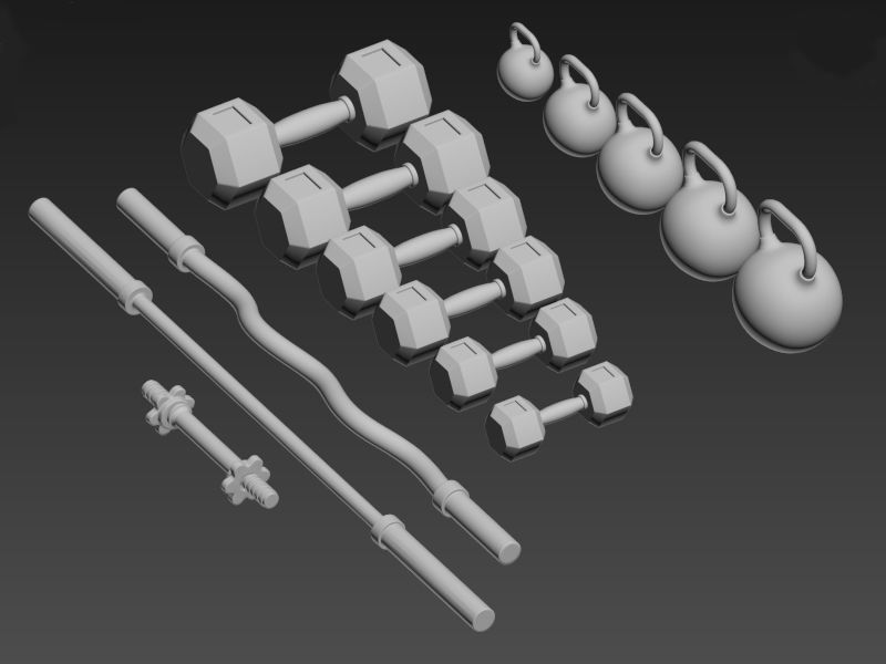 gym equipment  3D model_1