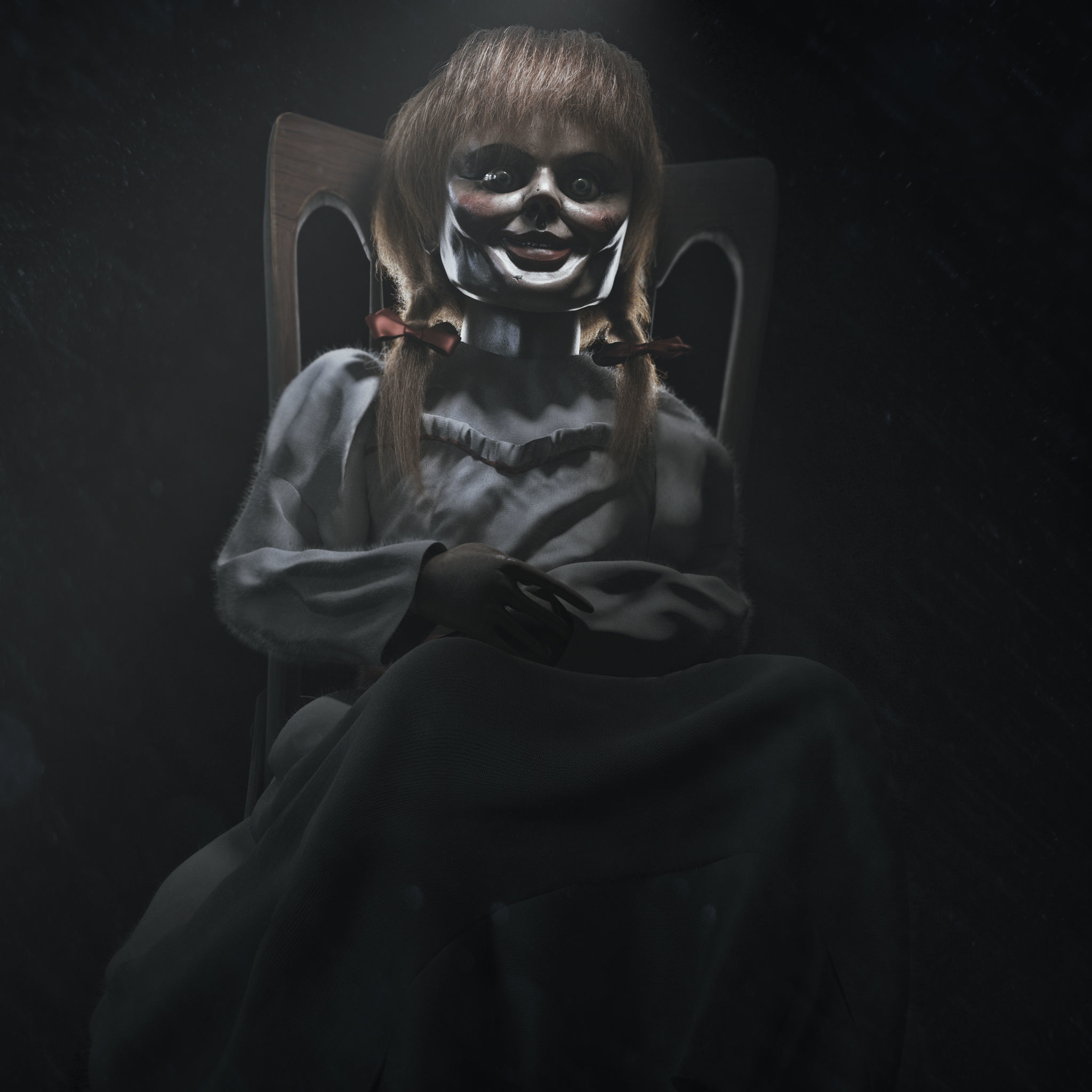 Annabelle chucky doll on chair 3D model_2
