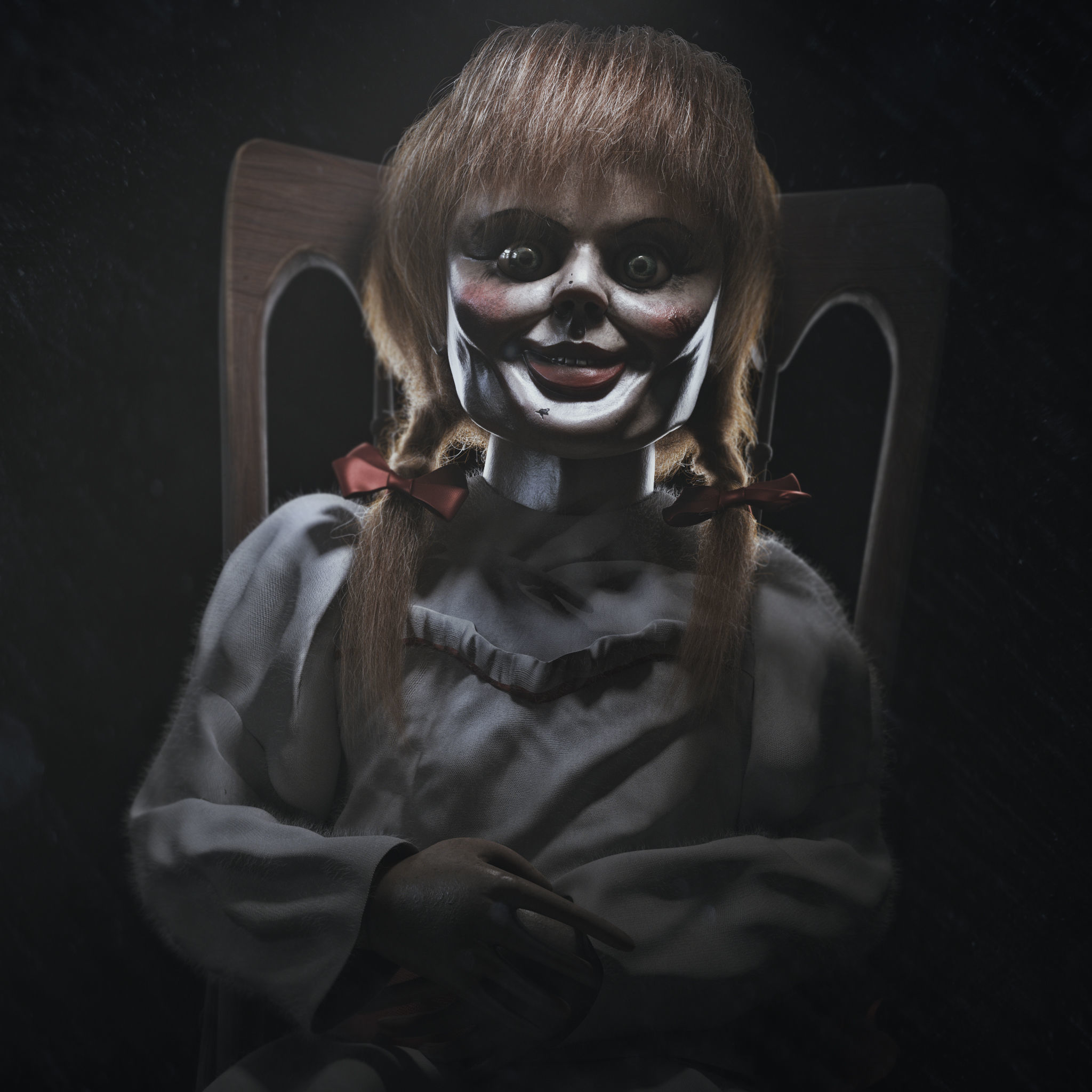 Annabelle chucky doll on chair 3D model_3