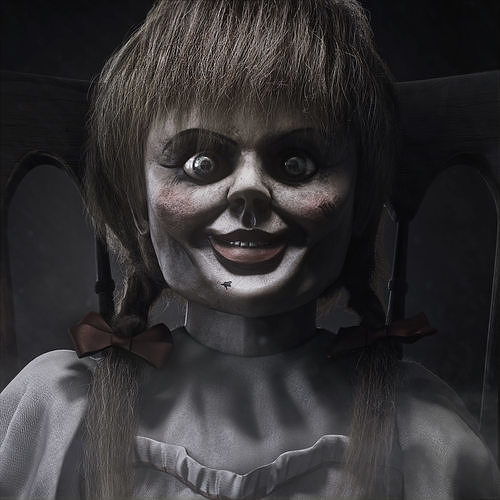 Annabelle chucky doll on chair 3D model