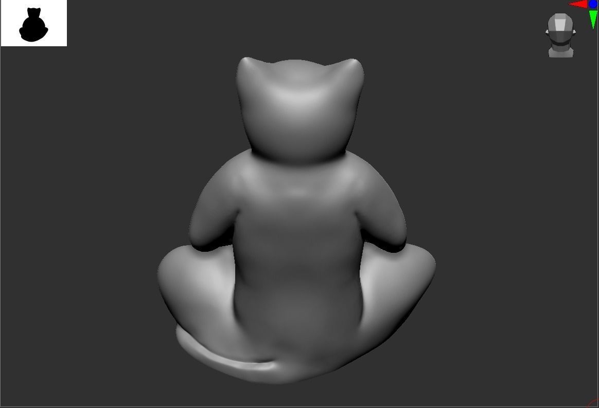 Yoga cat 3D print model_9