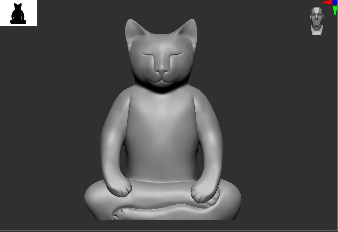 Yoga cat 3D print model_1