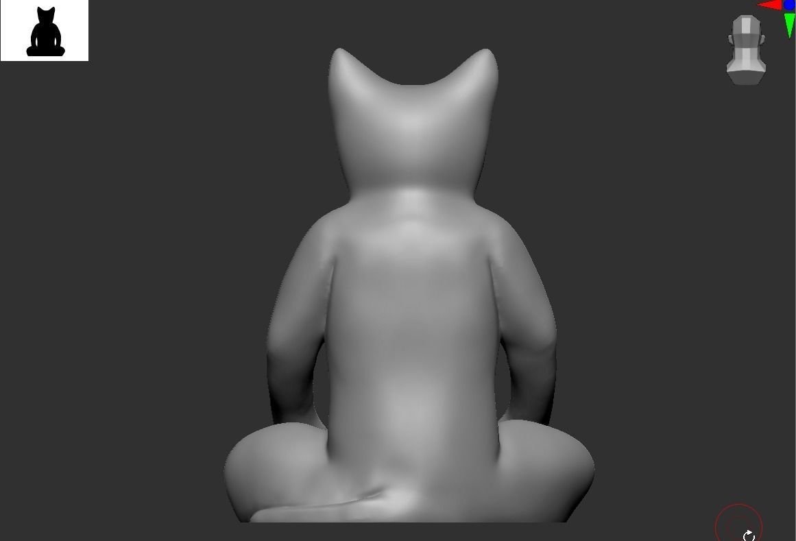 Yoga cat 3D print model_4