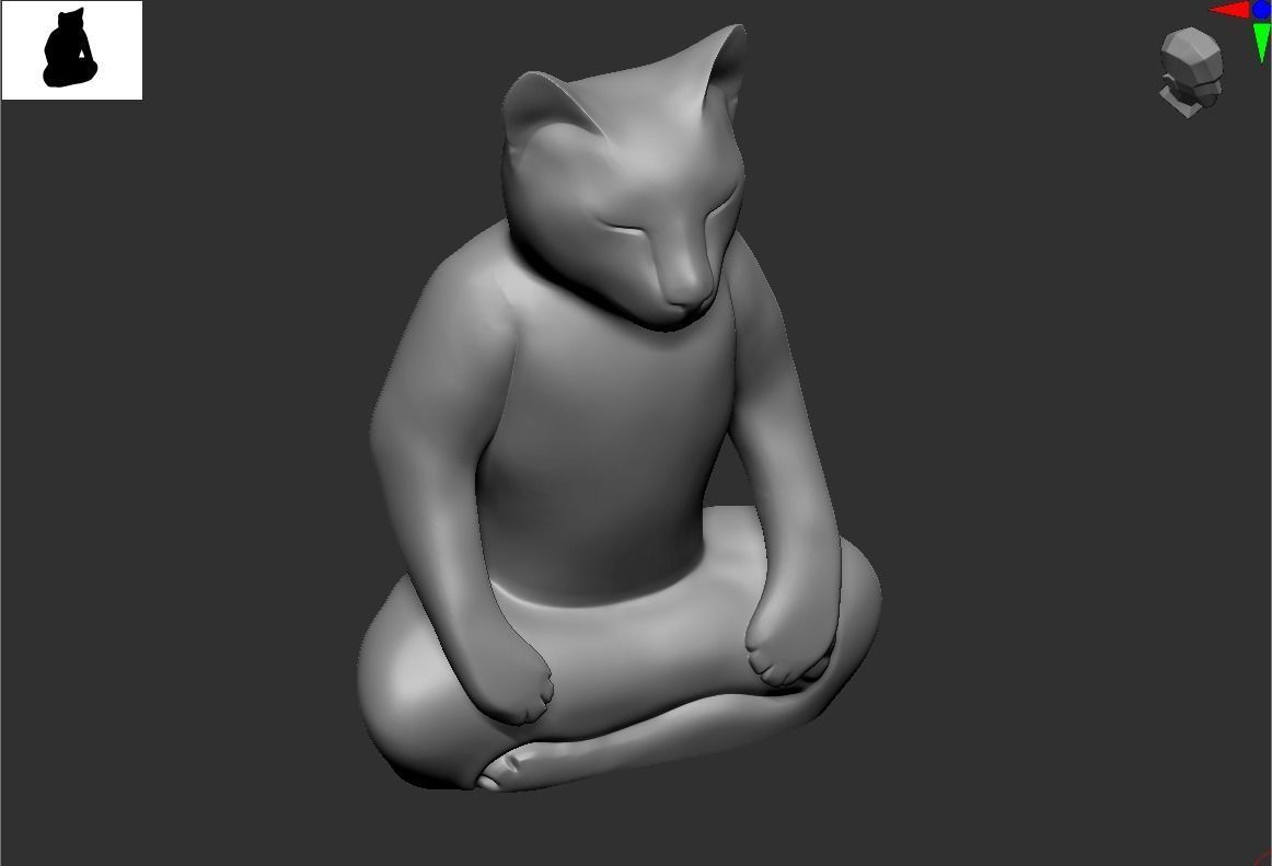 Yoga cat 3D print model_8