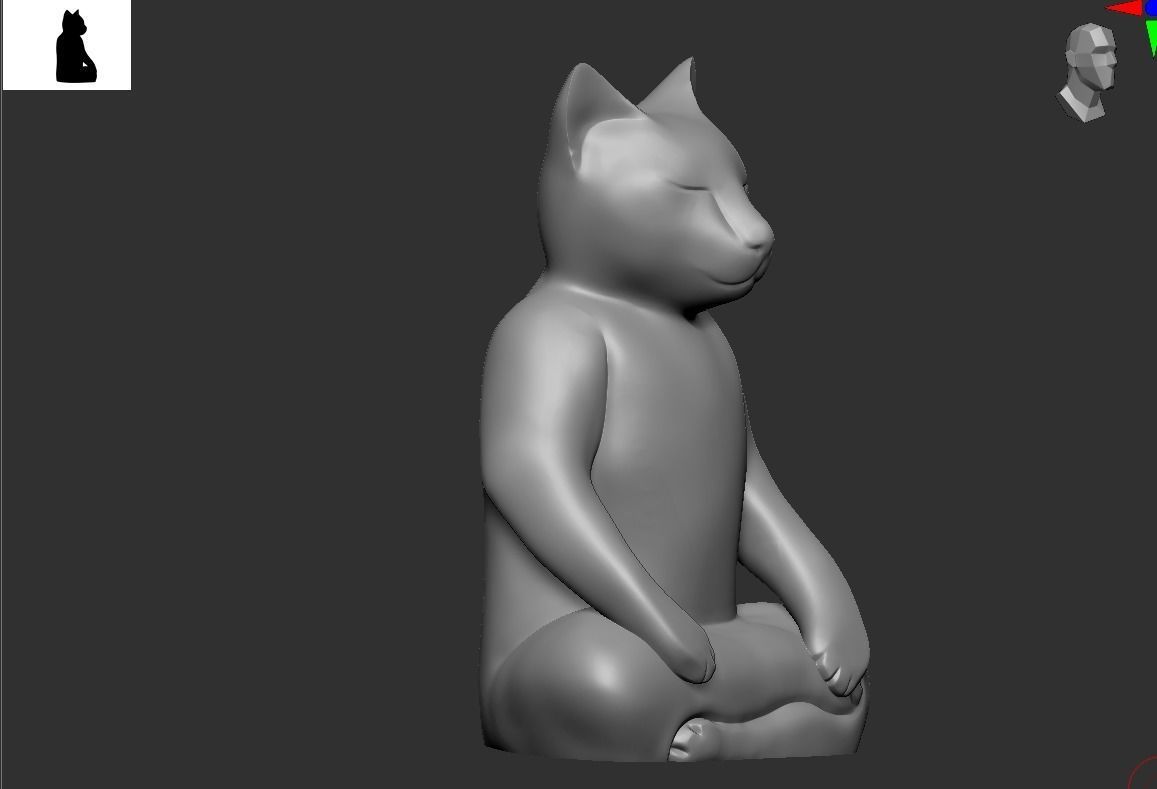 Yoga cat 3D print model_7