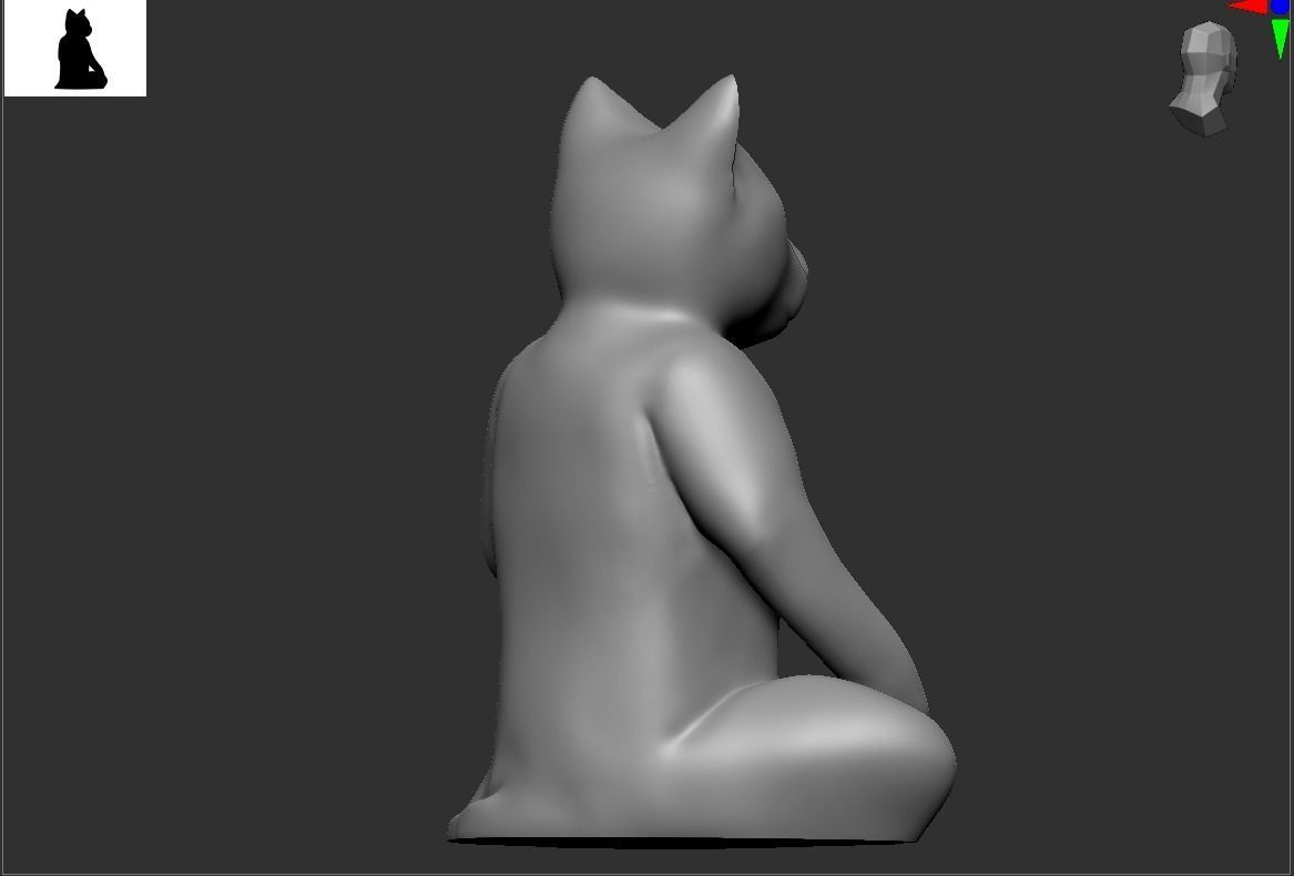 Yoga cat 3D print model_5