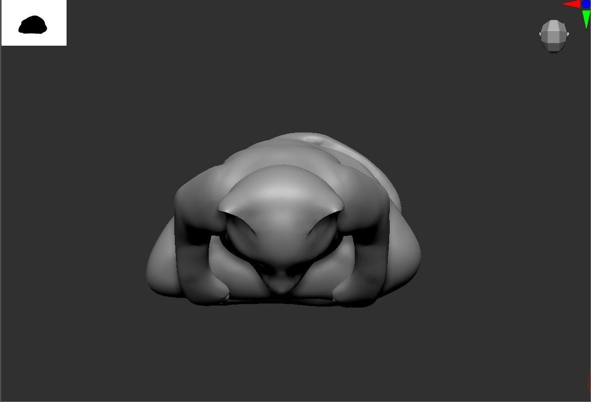 Yoga cat 3D print model_10