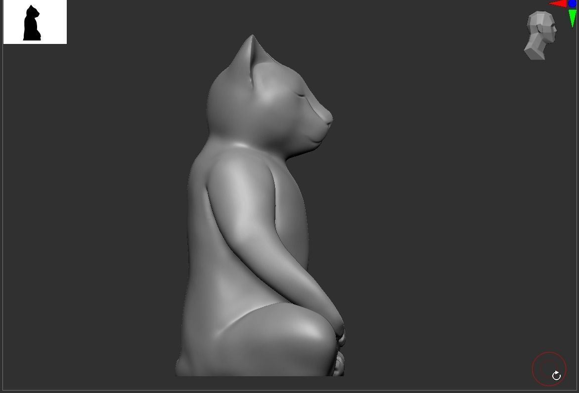 Yoga cat 3D print model_6